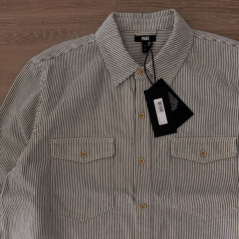 NWT Paige Denim Men's Renzi Denim Shirt Jacket - Picture 2 of 4